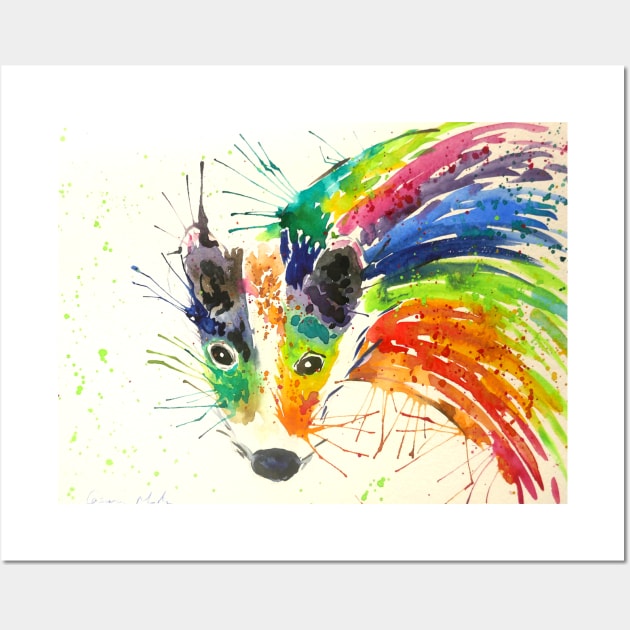 Colourful Rainbow Badger Wall Art by Casimirasquirkyart